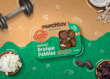 Load image into Gallery viewer, A pack of 10 coconut protein pebbles by Munchbox
