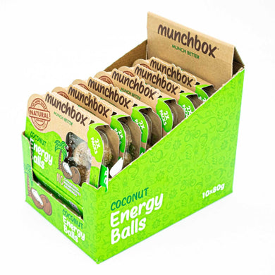 A pack of 10 coconut energy balls by Munchbox