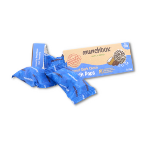 A box of coconut dark choco munchpops by Munchbox UAE