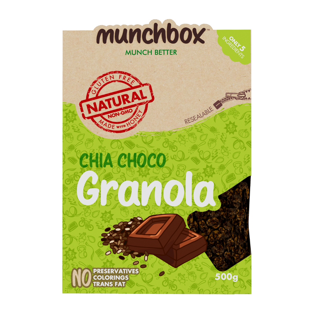 premium chia choco granolas by Munchbox