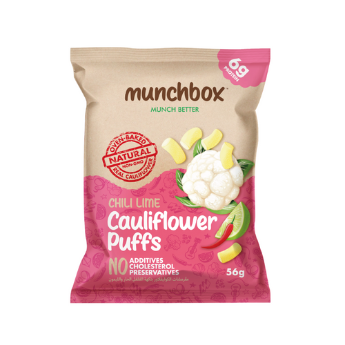 Premium Chili Lime Oven Baked Cauliflower Puffs By Munchbox UAE.