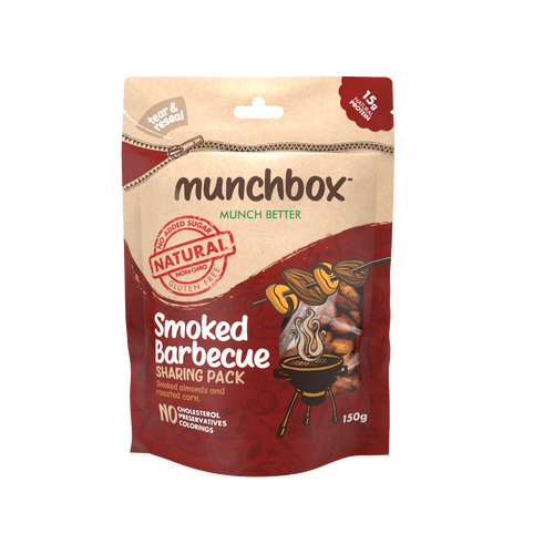 A Premium Pack Of 150g Smoked BBQ Almonds And Corn By Munchbox UAE