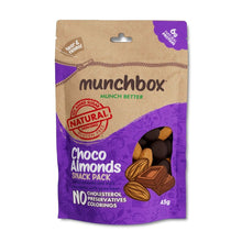 Load image into Gallery viewer, premium pack of 45g choco almonds by Munchbox
