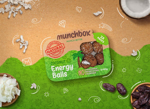 A pack of 10 coconut energy balls by Munchbox