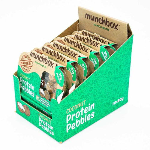 A pack of 10 coconut protein pebbles by Munchbox