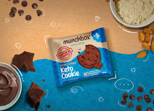 premium keto double choc chip cookie by Munchbox 