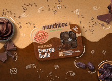 Load image into Gallery viewer, A pack of 10 chia choco energy balls by Munchbox 
