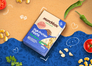 Premium High protein low carb pipe rigate pasta by Munchbox UAE.