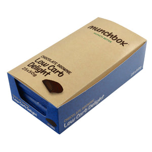 a box of premium chocolate brownie bar by Munchbox UAE