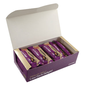 a box of premium keto chocolate vanilla bar by Munchbox UAE