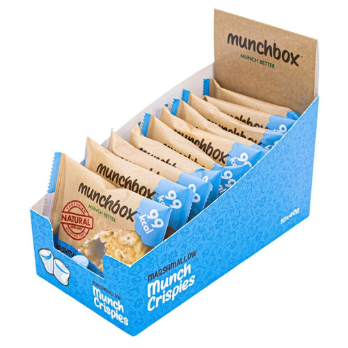 A pack of 10 premium marshmallow rice crispies by munchbox