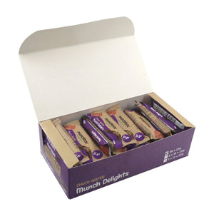 a box of premium keto chocolate wafers by Munchbox UAE