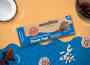 Premium coconut dark choco munchpops by Munchbox UAE.