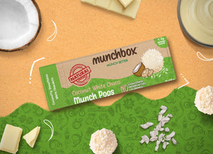 premium coconut white choco munchpops by Munchbox UAE.