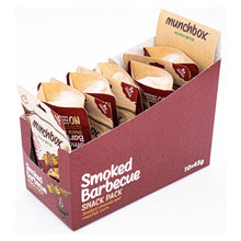 تحميل الصورة في عارض المعرض ، a box of 10 premium pack of 45g smoked barbeque almonds and corns by Munchbox
